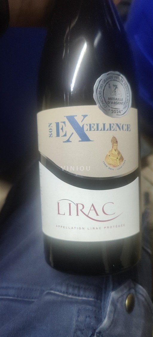 Vin Rouge sec Son Excellence 2023 France Vallée du Rhône Lirac AOC