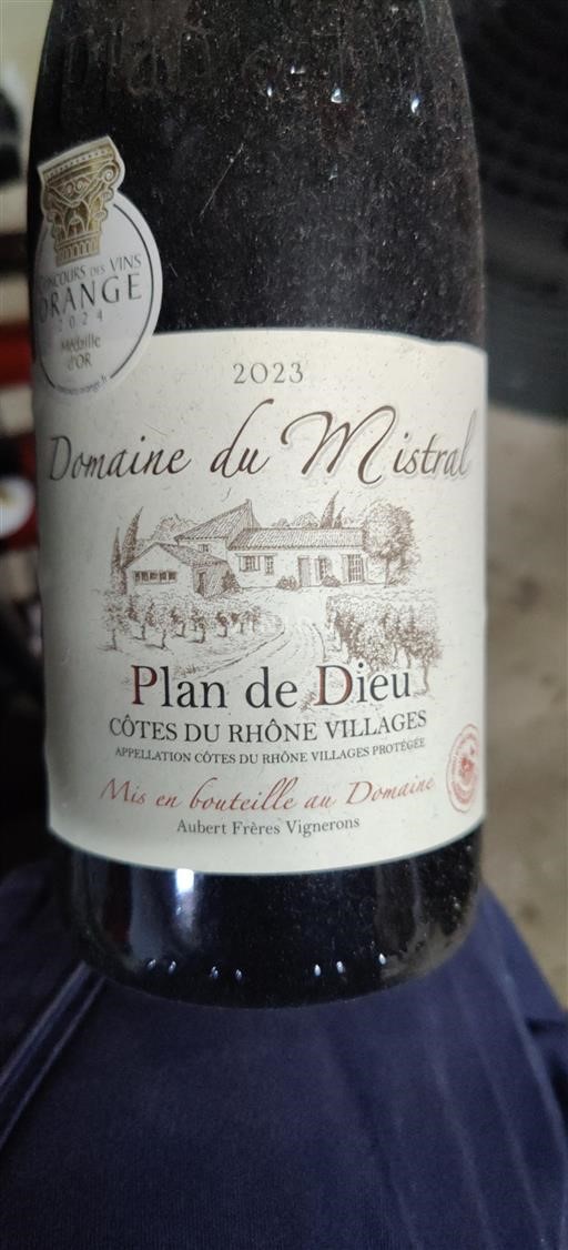 Údolí Rhôny Côtes-du-Rhône-villages Domaine Mistral Plan de Dieu 2023