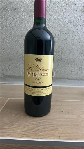 Bordeaux Margaux Grand Cru Château Malescot St Exupéry La Dame de Malescot 2011
