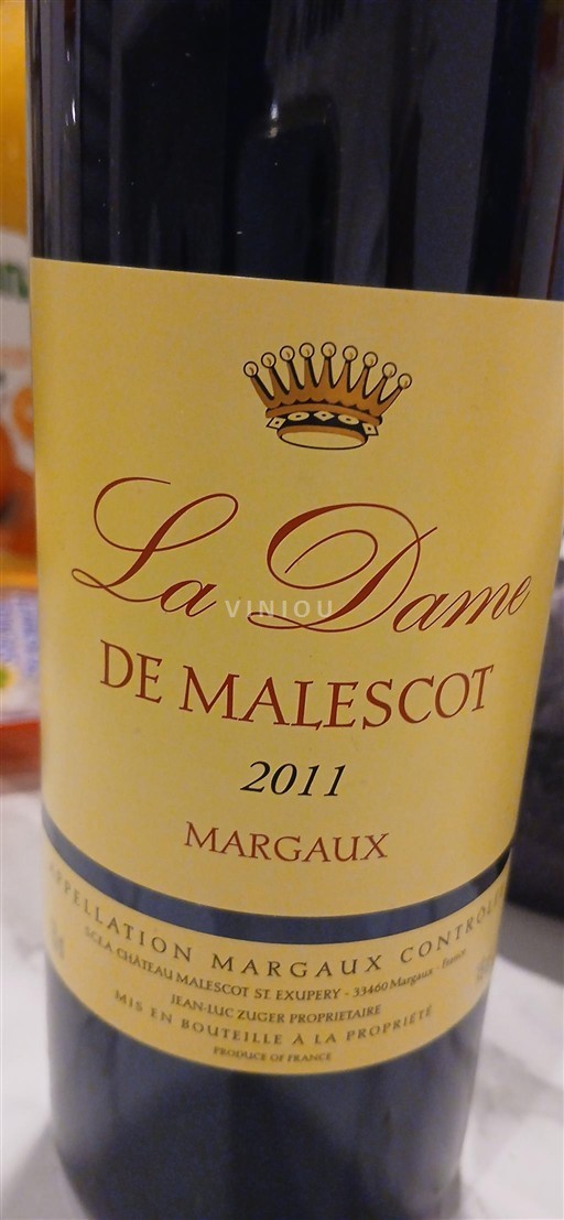 Bordeaux Margaux Grand Cru Château Malescot St Exupéry La Dame de Malescot 2011