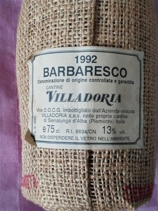 Piemonte Barbaresco Villadoria 1992