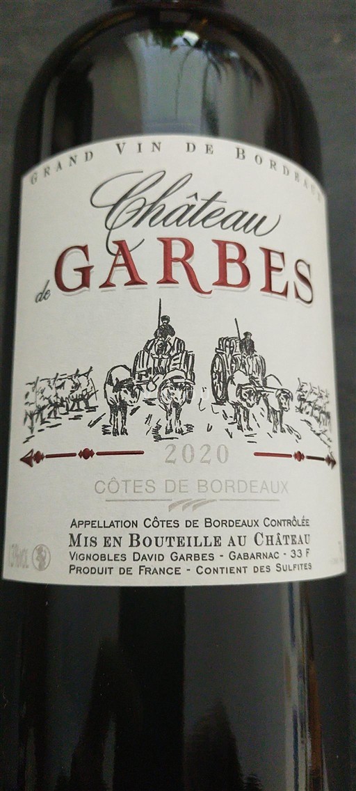 Bordeaux Côtes-de-Bordeaux Château Garbes 2020