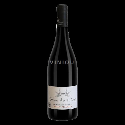 Vin Rouge sec Les 3 Anges Cave Les Coteaux de Saint Maurice 2023 France Vallée du Rhône Côtes-du-rhône-villages AOC