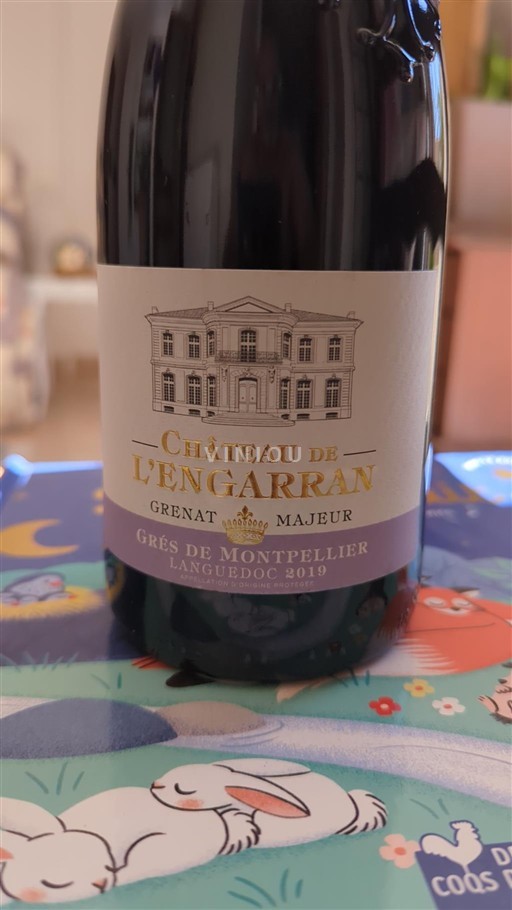 Vin Rouge sec Grenat Majeur Château L'Engarran 2019 France Languedoc Grès de Montpellier AOC