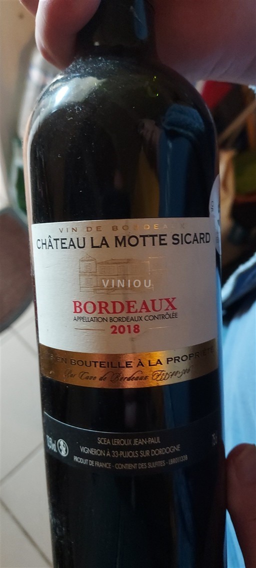 Bordéus Château La Motte Sicard 2018