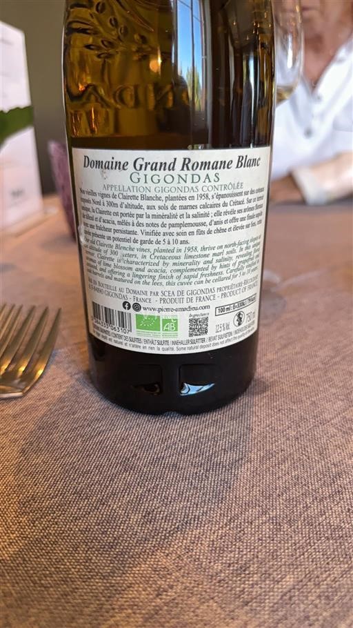Rhônetal Gigondas Domaine Grand Romane Blanc 2023