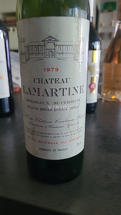 Vin Rouge sec Château Lamartine 1979 France Bordeaux Bordeaux supérieur AOC