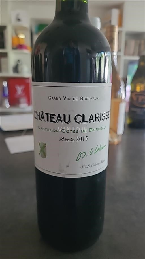 Bordéus Castillon-côtes-de-bordeaux Château Clarisse 2015