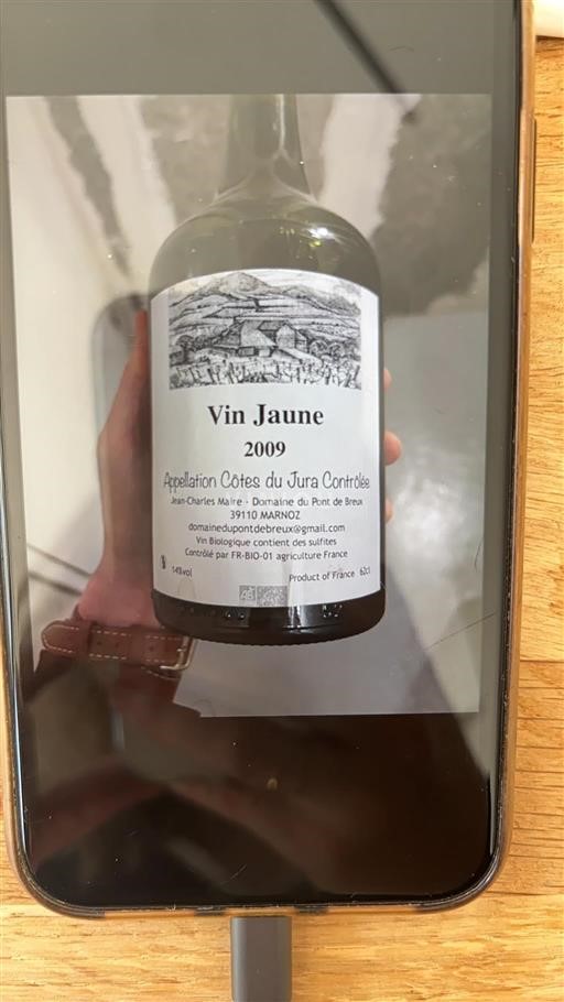Jura Côtes du Jura Domaine Pont de Breux 2009