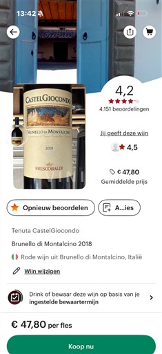 Toscana Brunello di Montalcino CastelGiocondo 2018