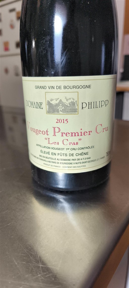 Burgundi Vougeot Premier Cru Domaine Philipp Les Cras 2015