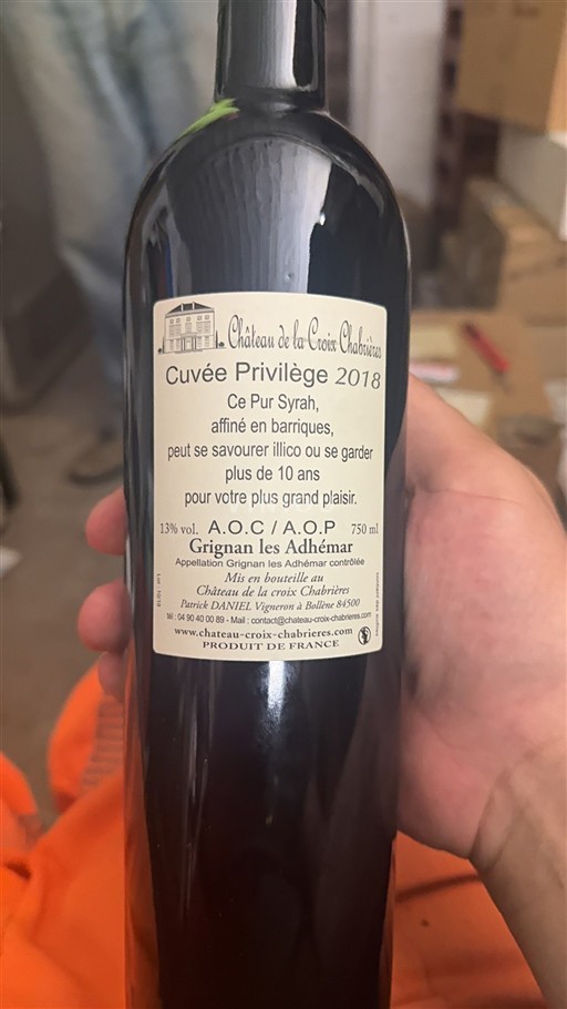 Rhône Valley Grignan-les-Adhémar Château La Croix Chabrières Privilège 2018