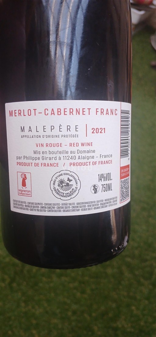 Languedoc Malepère Philippe Girard Merlot-Cabernet Franc 2021