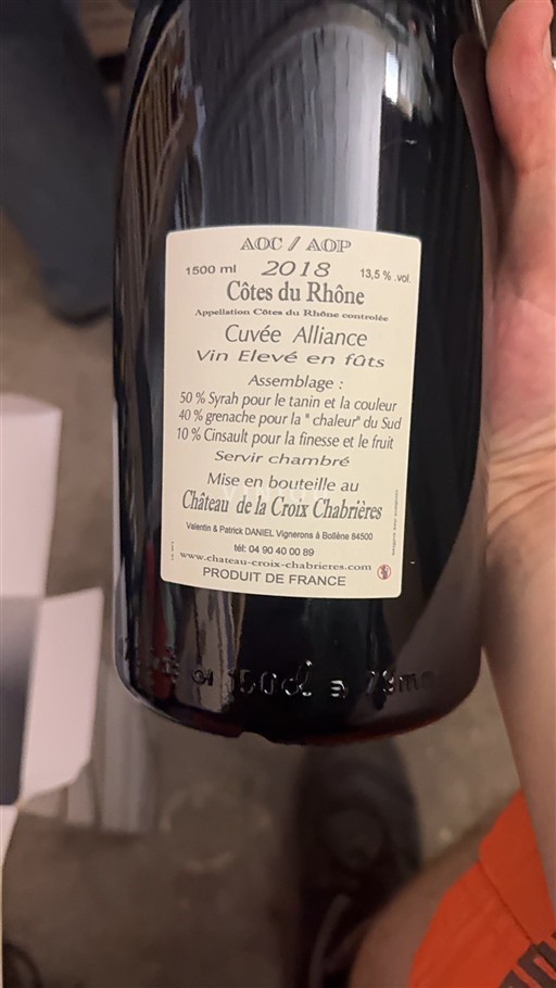 Rhône Valley Côtes-du-Rhône Château La Croix Chabrières Alliance 2018