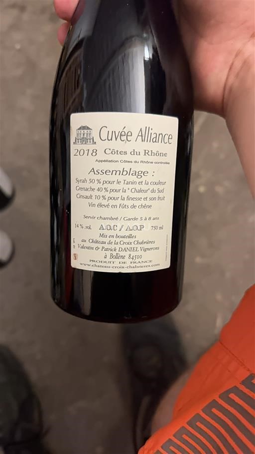Rhône Valley Côtes-du-Rhône Château La Croix Chabrières Alliance 2018