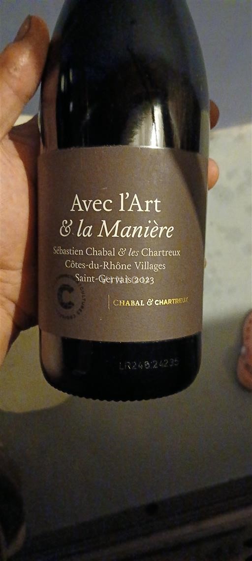 Vin Rouge sec Avec l'Art & la Manière 2023 France Vallée du Rhône Côtes-du-rhône-villages AOC