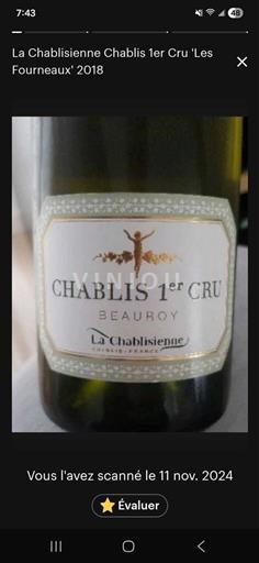 Bourgogne Ikke specificeret Premier Cru La Chablisienne Beauroy 2018