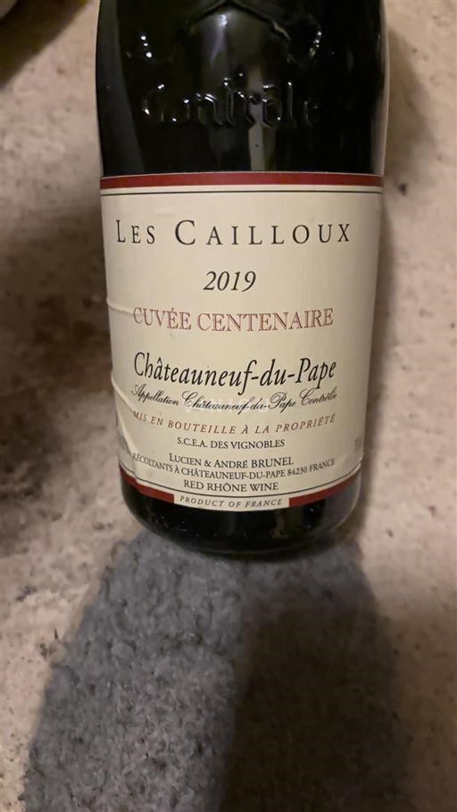 Thung lũng Rhône Châteauneuf-du-pape Les Cailloux Centenaire 2019
