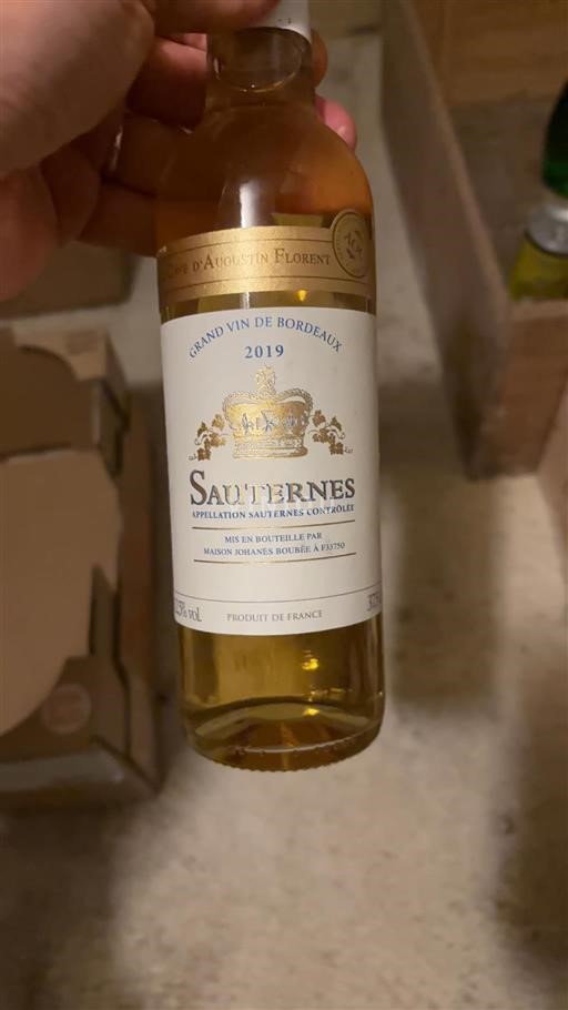 Bordeaux Sauternes Cave Augustin Florent 2019