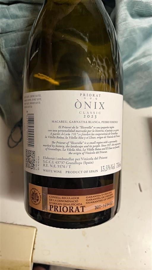 Catalogna Priorato Vinícola del Priorat Ònix Classic 2023