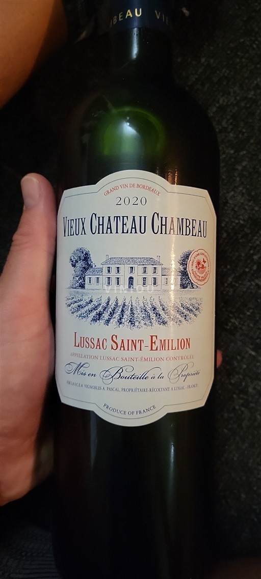 Bordeaux Lussac-saint-émilion Château Vieux Chambeau 2020