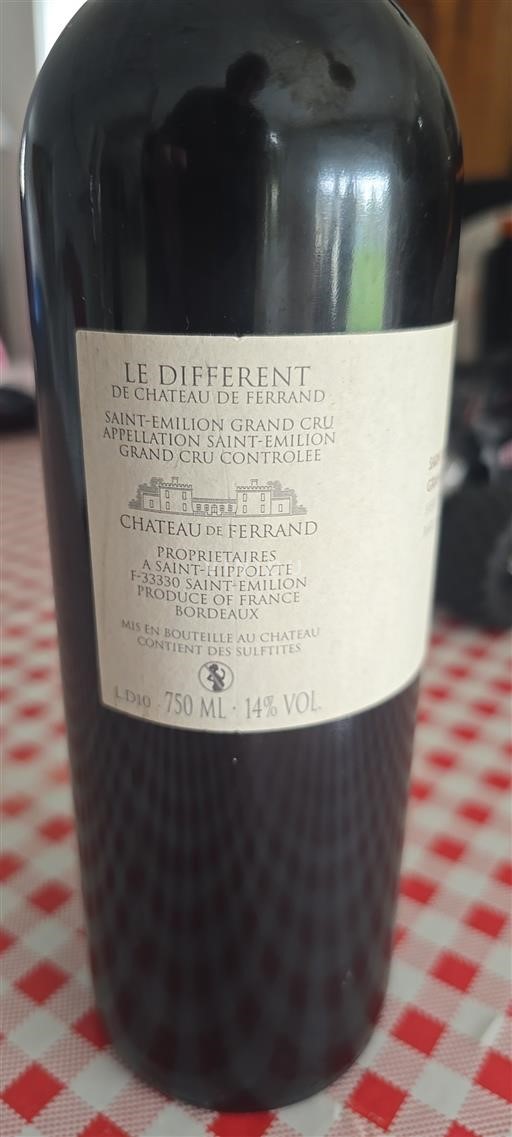 Bordeaux Saint-Émilion Grand Cru Château Ferrand Le Différent Senza annata