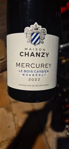 Borgogna Mercurey Maison Chanzy Le Bois Cassien 2022