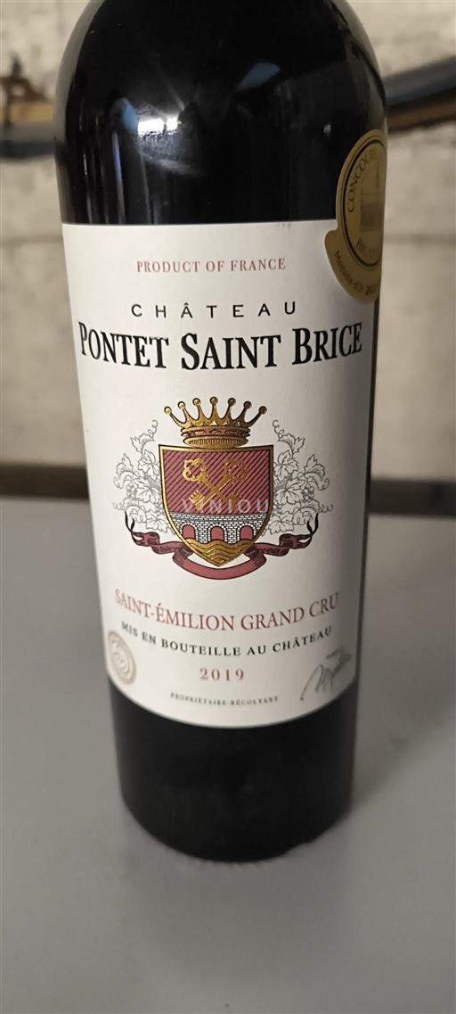 Bordeaux Saint-Émilion Grand Cru Pontet Saint Brice 2019