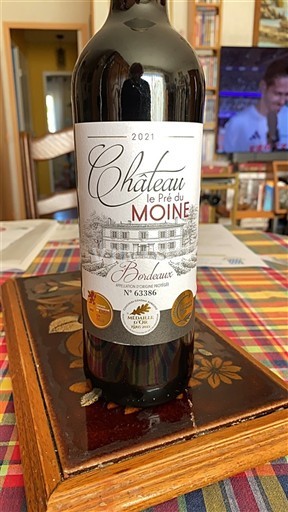 Burdeos Bordeaux Château Le Pré du Moine Château 3 médailles d’or 2021