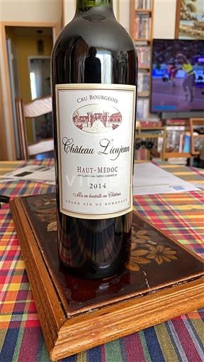 Vin Rouge sec Cru bourgeois Château Lieujean 2014 France Bordeaux Haut-Médoc AOC