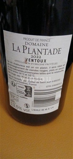 Rhône-dalen Ventoux La Plantade 2022