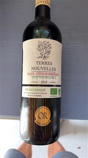 Burdeos Blaye-Côtes de Burdeos Terres Nouvelles 2016