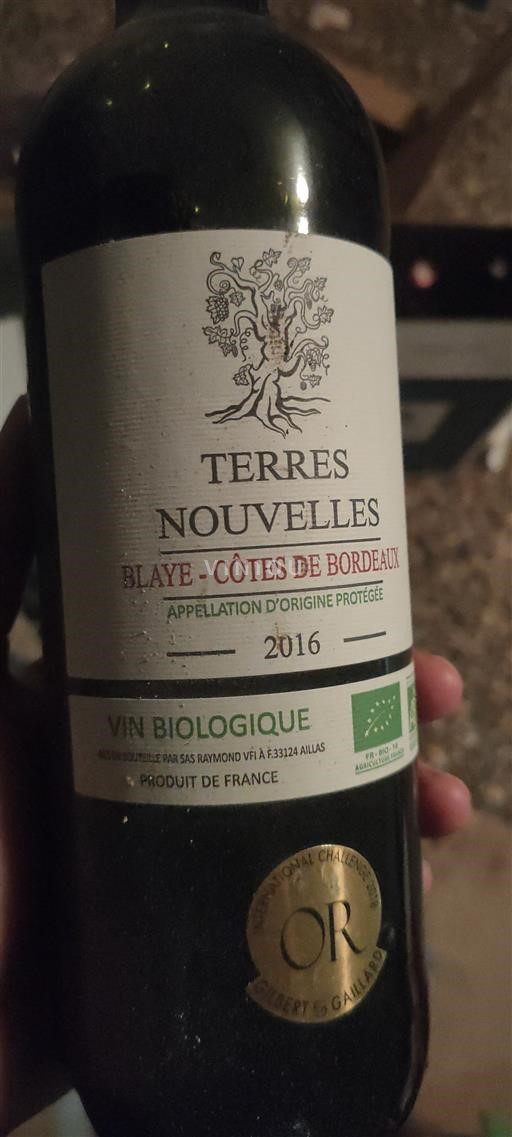 Bordeaux Blaye-Côtes-de-Bordeaux Terres Nouvelles 2016