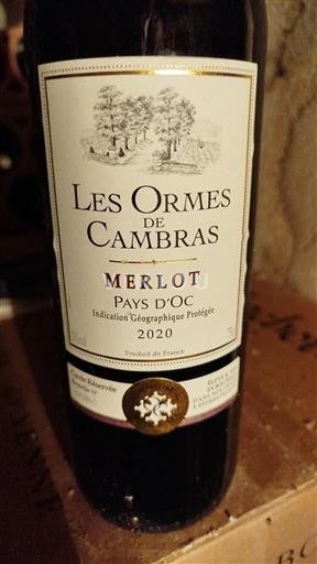Languedoc-Roussillon Pays d'Oc Les Ormes de Cambras Merlot 2020
