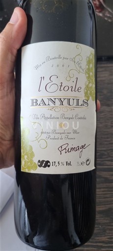 Vin Rouge sec Rimage L'Etoile 2007 France Roussillon Banyuls AOC