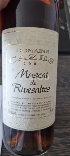 Roussillon Muscat de Rivesaltes Domaine Cazes 2001