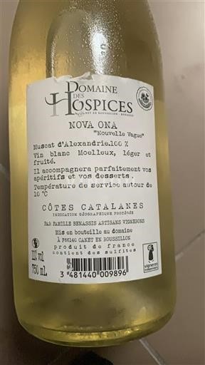 Languedoc and Roussillon Côtes Catalanes Domaine Des Hospices Nova Ona Non-Vintage