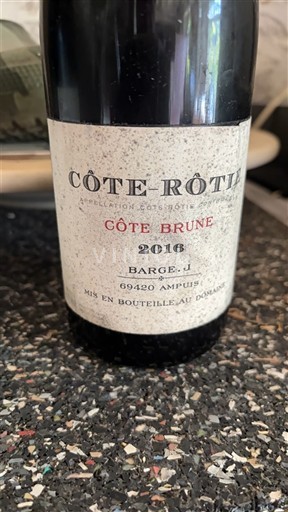 Vin Rouge sec Côte Brune Barge 2018 France Vallée du Rhône Côte-rôtie AOC