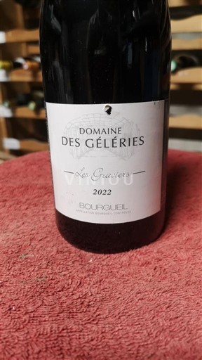 Vin Rouge sec Les Graves Domaine Des Géleries 2022 France Vallée de la Loire Bourgueil AOC