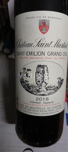 Bordeaux Saint-Émilion Grand Cru Grand Cru Château Saint-Martial 2018