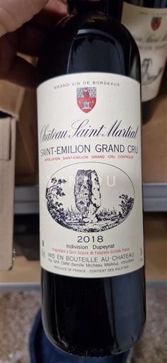 Бордо Сент-Емільйон Гран Крю Grand Cru Château Saint-Martial 2018