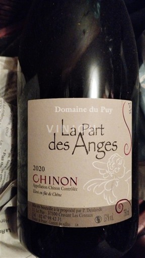 Loiretal Chinon Domaine Puy La Part des Anges 2020