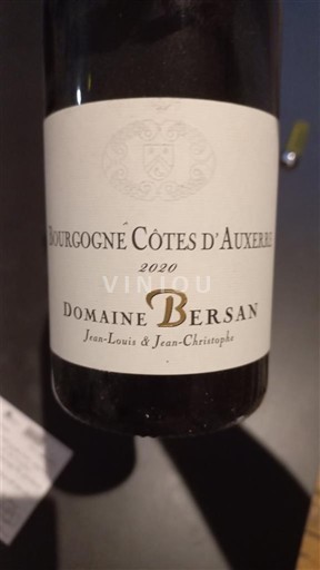 Burgundi Bourgogne Côtes d'Auxerre Domaine Bersan 2020