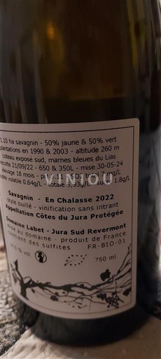 Jura Côtes-du-Jura Domaine Labet En Chalasse 2022