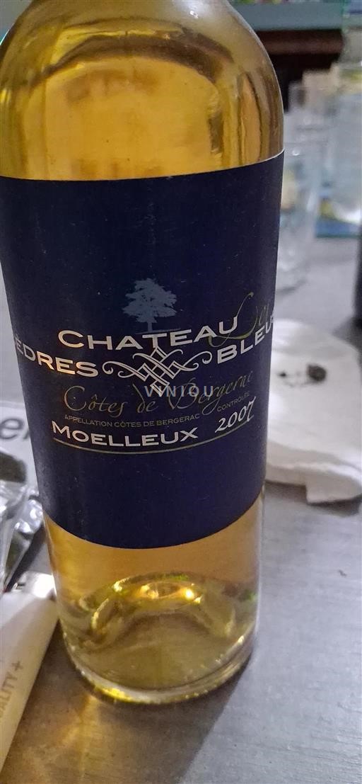 Vin Blanc moelleux Château Cedres Bleus 2007 France Sud-Ouest Côtes-de-bergerac AOC