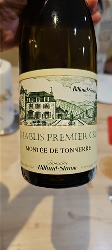 Vin Blanc sec Montée de Tonnerre Domaine Billaud-Simon Non millésimé France Bourgogne Chablis AOC Premier Cru