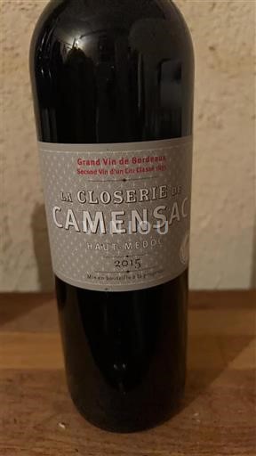 Bordeaux Haut-Médoc Château Camensac La Closerie de Camensac 2015