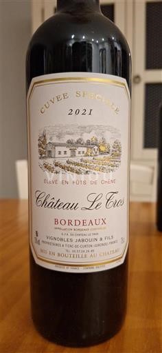 Bordeaux Château Le tros Spéciale 2021