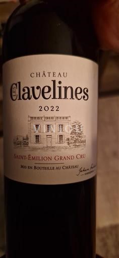 Burdeos Saint-Émilion Grand Cru Château Clavelines 2022