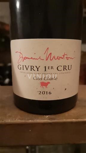 Burgundija Givry Premier Cru Domaine Mouton clos charlé 2016